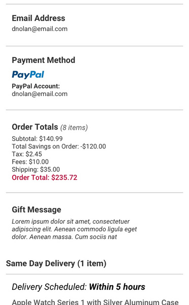 Order Summary